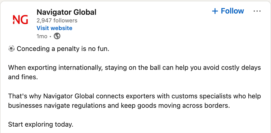 NG penalties Linkedin post copy